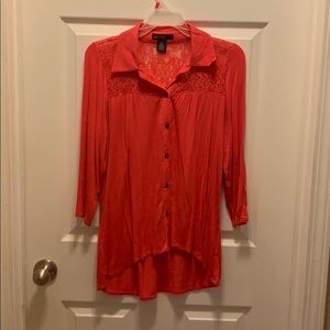 Coral business casual Button Up